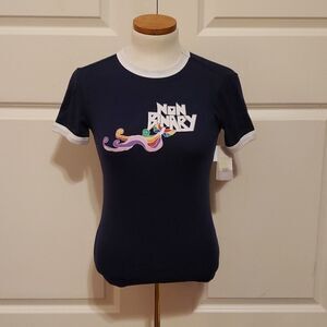 𝅺BP‎ Womens Non-Binary LGBTQ Pride Short Sleeve Graphic T-Shirt Sz M NEW